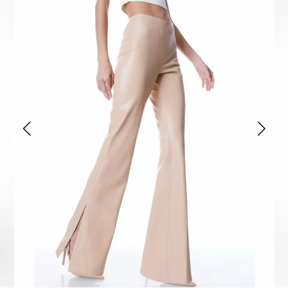 Alice and Olivia Teeny vegan leather side slit pants - Picture 3 of 6
